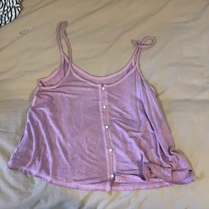 Pink flowy tank top with buttons in the front